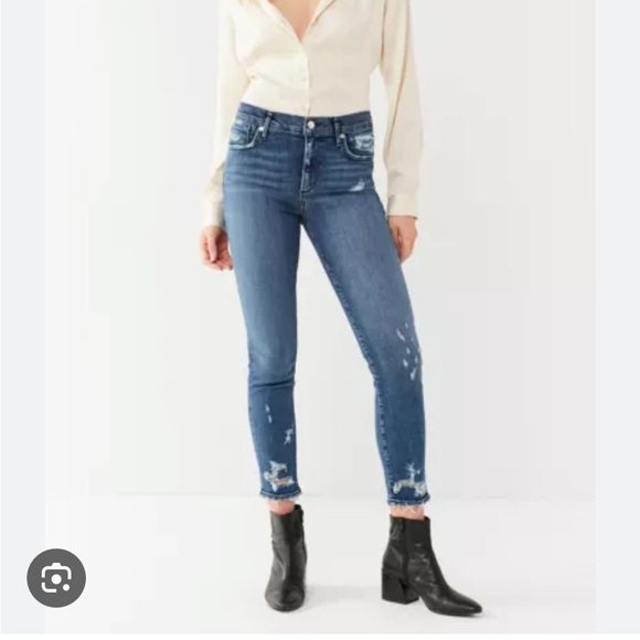 AGOLDE Sophie High-Rise Distressed Cropped Skinny Jean – Paradox - Picture 1 of 4